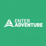 Emblema Enter Adventure em verde sólido